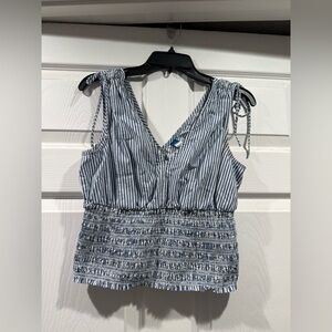 Old Navy Blue and White Striped Top